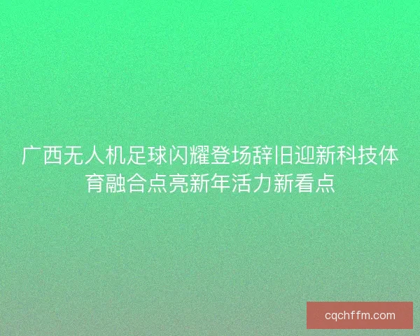 广西无人机足球闪耀登场辞旧迎新科技体育融合点亮新年活力新看点